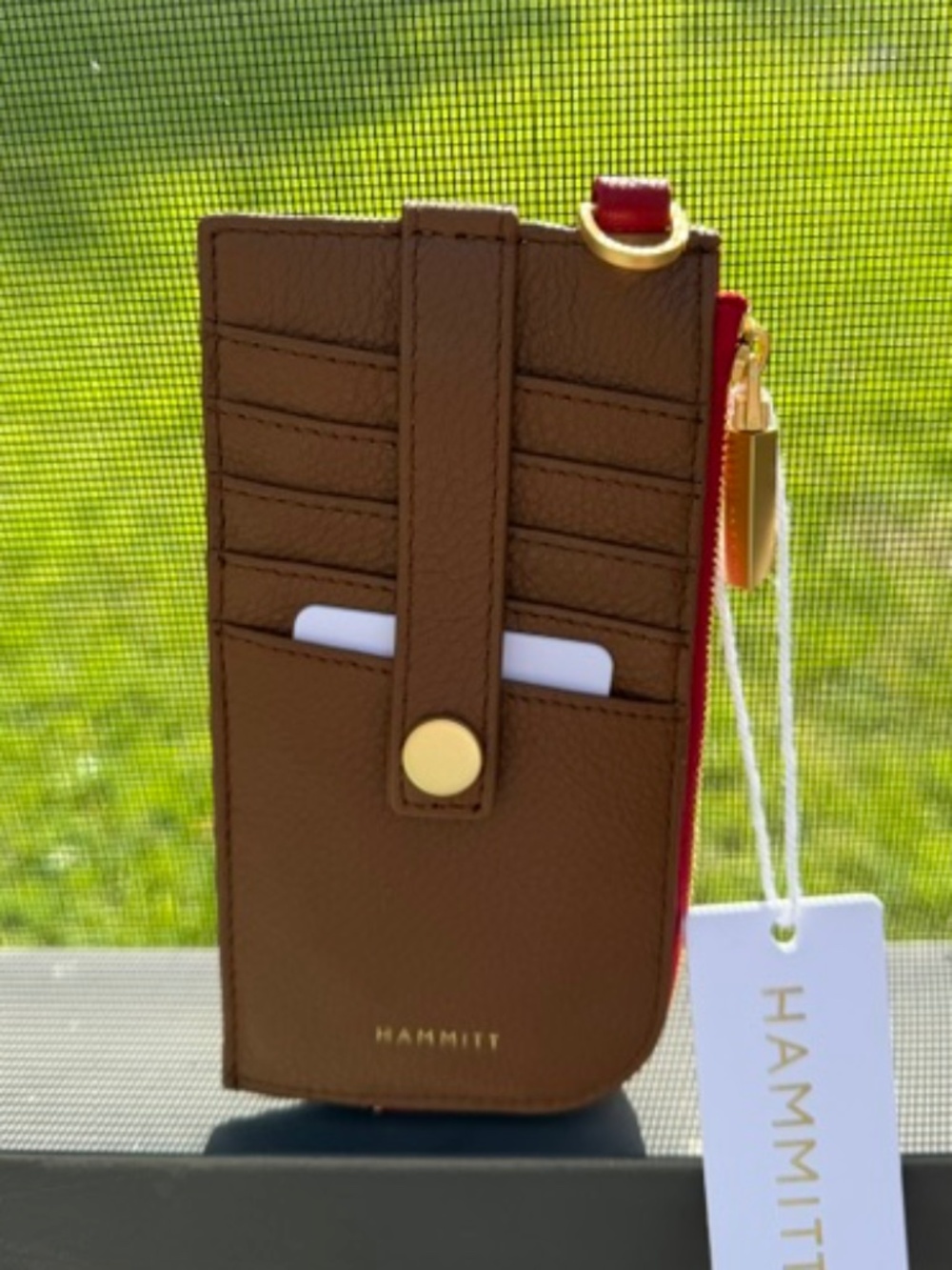 Hammitt Mahogany Brown Wallet/Card Holder w/Brushed Gold Hardware - NEW w/tags - Picture 4 of 5